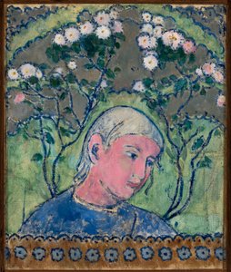 Kopf eines Mädchens in Blumen von Tadeusz Makowski