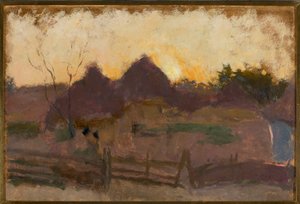 Landschaft mit Heuhaufen von Tadeusz Makowski
