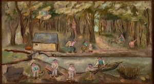 Mühle am Fluss von Tadeusz Makowski