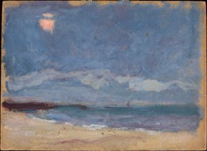Meereslandschaft (Sonne hinter Wolke) von Tadeusz Makowski