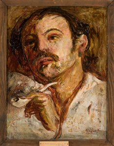 Porträt eines Mannes mit Pfeife von Tadeusz Makowski