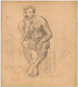Studie eines sitzenden männlichen Aktes von Tadeusz Makowski
