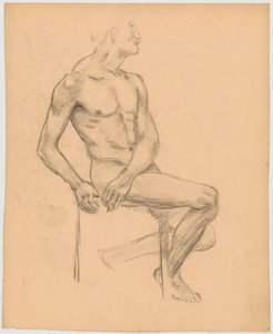 Studie eines sitzenden Mannes von Tadeusz Makowski
