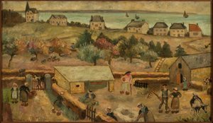 Bauernhof in Keranquernat von Tadeusz Makowski