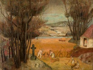 Ernte auf dem Feld von Tadeusz Makowski