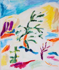 Bunte abstrakte Landschaft von Tamara Jare