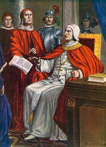 Papst Clemens VI. beauftragt den Bischof von Ferrara, ein Ultimatum an die Viscontis zu überbringen, 1351