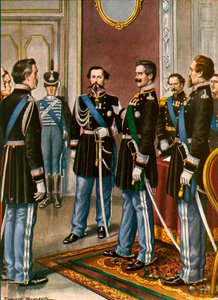 Die Abdankung von Karl Albert zugunsten von Viktor Emanuel von Tancredi Scarpelli