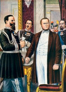 Victor Emanuel und Cavour erfahren vom Waffenstillstand von Villafranca, 12. Juli 1859