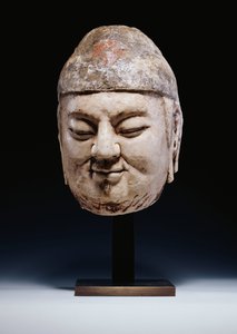 Ein Marmorkopf eines Beamten, Tang-Dynastie oder etwas früher, ca. 618-907 von Tang Dynasty Chinese School