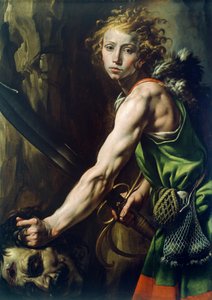 David mit dem Kopf von Goliath