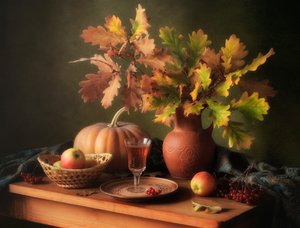 Herbstkürbis Stillleben von Tatyana Skorokhod
