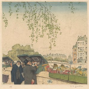 Buchhändler an einem Kai in Paris