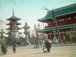 Senso-Ji Tempeltor, Tokio um 1900 - 1915 (Fotografie)