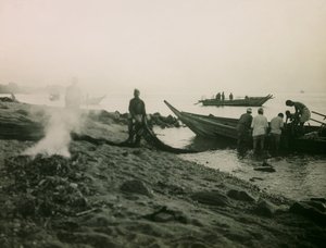 Die Rückkehr der japanischen Fischer um 1900 - 1915 von Teijiro Takagi