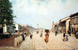 Eine Straße in Ravenna im Vorort Porta Adriana