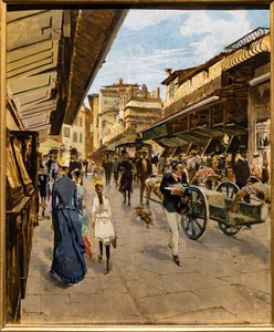 Alte Brücke in Florenz, ca. 1882