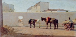 Ein Frühlingsmorgen. Die weiße Wand, ca. 1867 von Telemaco Signorini