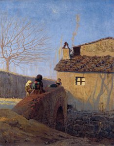 Piagentina. Die Brücke über den Affrico-Fluss, um 1861-62 von Telemaco Signorini
