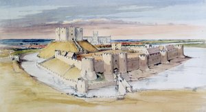 Illustration von York Castle, North Yorkshire, wie es im späten 13. Jahrhundert gewesen sein könnte von Terry Ball