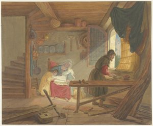 Die Heilige Familie in Josefs Werkstatt von Tethart Philip Christian Haag