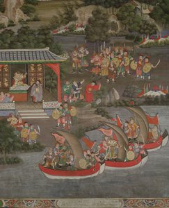 Szene mit chinesischem Einfluss, Sala Geng, Wat Bowonniwet Vihara, Bangkok von Thai School