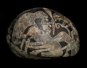 Der Ica-Stein. Ein Dinosaurier tötet einen Mann