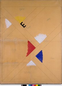 Unvollendetes Plakat für die Van Doesburg Ausstellung (Mischtechnik)