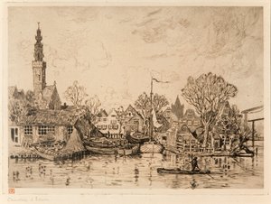 Schiffswerft in Edam (Niederlande) von Théo van Rysselberghe