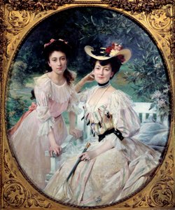 Porträt von Madame Collas und ihrer Tochter, Gemälde von Theobald Chartran (1849-1907) 1903 von Theobald Chartran