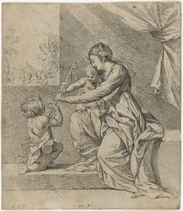 Maria mit Christus und Johannes dem Täufer von Theodoor Rombouts