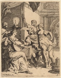 Der verlorene Sohn verschwendet sein Vermögen in der Taverne