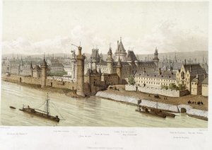 Der Louvre zur Zeit von Karl V. (um 1380) - in „Paris vom 13. Jahrhundert bis heute“ von Hoffbauer, ed. Firmin Didot & Cie