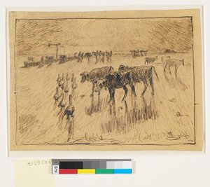 Mit der Sonne in den Augen. Hollænderbrønden auf Saltholmen, später Nachmittag von Theodor Philipsen