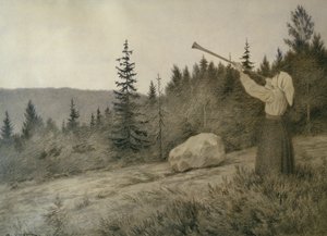 Oben unter dem Berg klingt ein Holzblasinstrument