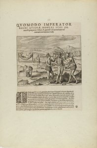 Quomodo Imperator Regni Guianae, Nobiles Suos Ornare... (aus dem Buch, Americae, Teile sieben und acht) von Theodor de Bry