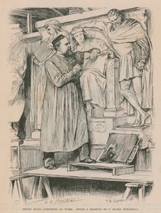 Henry Hugh Armstead bei der Arbeit am Albert Memorial (Gravur)