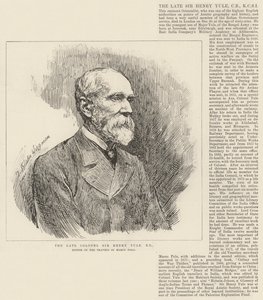 Der verstorbene Oberst Sir Henry Yule, RE, Herausgeber von Die Reisen des Marco Polo
