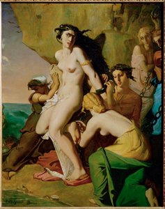 Andromeda an den Felsen gekettet von den Nereiden von Théodore Chassériau