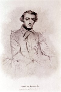 Porträt von Alexis de Tocqueville. Lithographie von Chasseriau. 19. Jahrhundert. von Théodore Chassériau