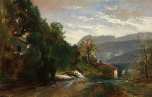 Gebirgslandschaft bei Voreppe, Dauphiné von Théodore Fourmois