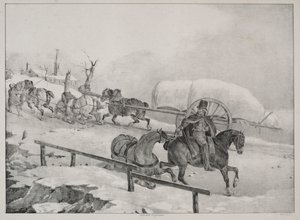 Vier verschiedene Motive: Wagen klettert einen Hügel hinauf von Theodore Gericault
