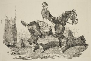 Géricault - Kutschpferd geritten von einem Stallknecht, 1820 von Theodore Gericault