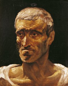 Kopf eines Schiffbrüchigen, Studie für das Floß der Medusa, 1817-19