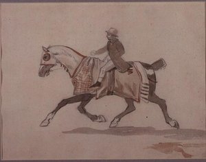 Kleiner Stallbursche auf einem trabenden Pferd von Theodore Gericault