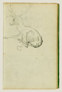 Sitzender Hirsch von Theodore Gericault