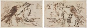Blatt mit Skizzen (recto) Blatt mit Skizzen (verso) von Theodore Gericault