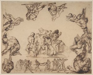 Die Rettung eines Ertrunkenen (recto); Studie eines Pferdes (verso) von Theodore Gericault