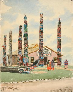 Alaska-Gebäude mit Totems auf der St. Louis Ausstellung