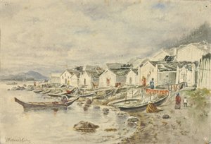 Das Ranch Native Village, Sitka, 1884 von Theodore J. Richardson